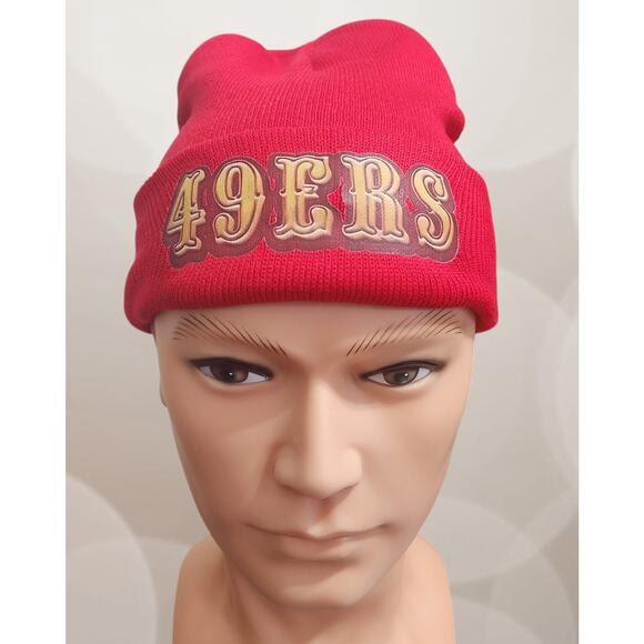 Cap Beanie Red San Franciso 49ers Unisex with Logo - Picture 2 of 5